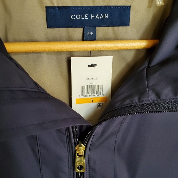 NWT Cole Haan Navy Raincoat S - Picture 8 of 10